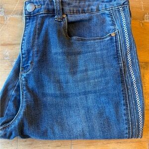 Christopher & Banks Dark Blue Wide Leg Jeans with Side Stitch Detail